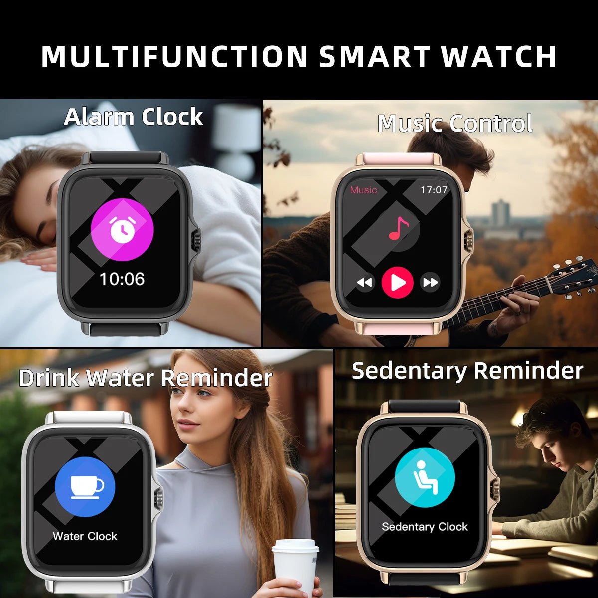 1.83'' Waterproof Smart Watch with Message Answer Call Sleep Monitoring Sports Pedometer Information Alerts For iPhone Android - LOBI IG - SHOP