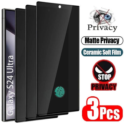3Pcs Matte Ceramic Privacy Screen Protector for Samsung Galaxy S21 S20 S22 S23 S24 Ultra Note 20 10 S8 S9 S10 Plus Anti Spy Film - LOBI IG - SHOP