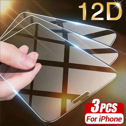 3Pcs Tempered Glass For iPhone 14 13 15 11 16 Pro Max Screen Protector for iPhone 15 Plus XR X XS Max 6 8 7 Plus SE 2020 Glass - LOBI IG - SHOP