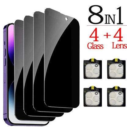 Anti - Spy Glass For iPhone 16 15 14 13 Pro Max Privacy Screen Protectors & Camera Protection Film For iPhone15 12 11 Pro mica - LOBI IG - SHOP