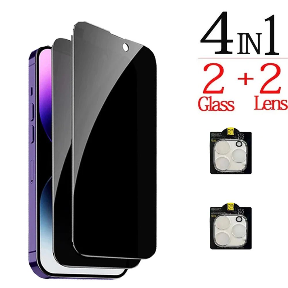 Anti - Spy Glass For iPhone 16 15 14 13 Pro Max Privacy Screen Protectors & Camera Protection Film For iPhone15 12 11 Pro mica - LOBI IG - SHOP