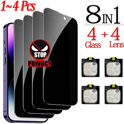 Anti - Spy Glass For iPhone 16 15 14 13 Pro Max Privacy Screen Protectors & Camera Protection Film For iPhone15 12 11 Pro mica - LOBI IG - SHOP