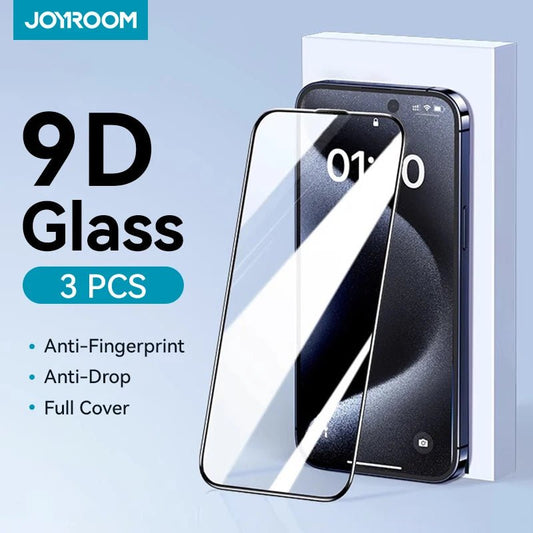 Joyroom 1/2/3pcs HD Glass Screen Protector for iPhone 16 15 14 13 12 11 Pro Max Full Screen Tempered Glass Protection for iPhone - LOBI IG - SHOP