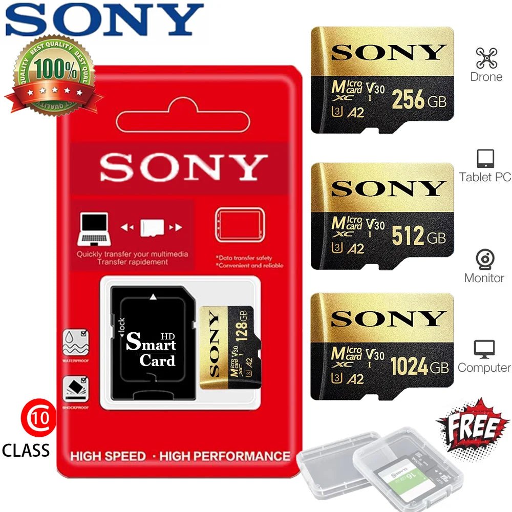 SONY Micro SD TF Card Mini 1TB Memory Card Class 128GB 256GB High Speed Cartao De Memoria Flash Memory TF Mecard C10 For Xiao Mi - LOBI IG - SHOP